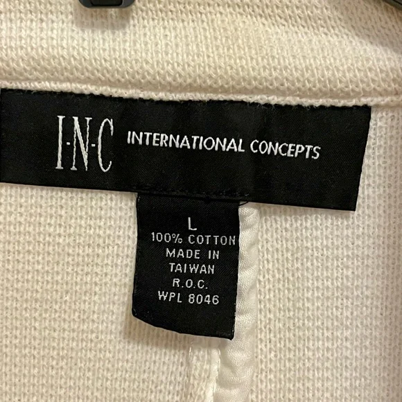 I.N.C. International Concepts ivory cropped jacket, 100% cotton, size L - Picture 5 of 6